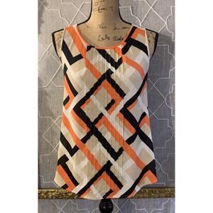 Ann Taylor Petite Sleeveless Tank Top Blouse Shirt Sz S PS Petite NWOT geometric
